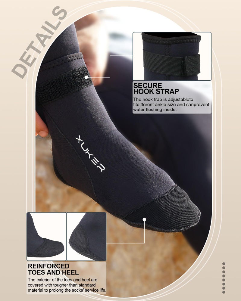 XUKER Neoprene Water Socks 3mm, Sand Proof Beach Volleyball Socks Diving Socks for Outdoor Water Sports - Image 3